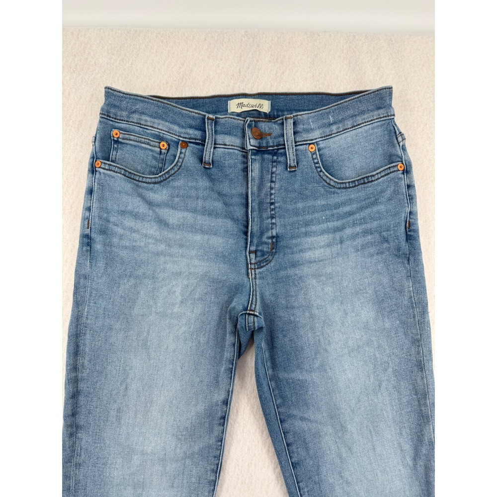Madewell Mid-Rise Kick Out Jeans Womens 30 (32x26) Blue Light Wash Stretch Denim - Picture 9 of 11